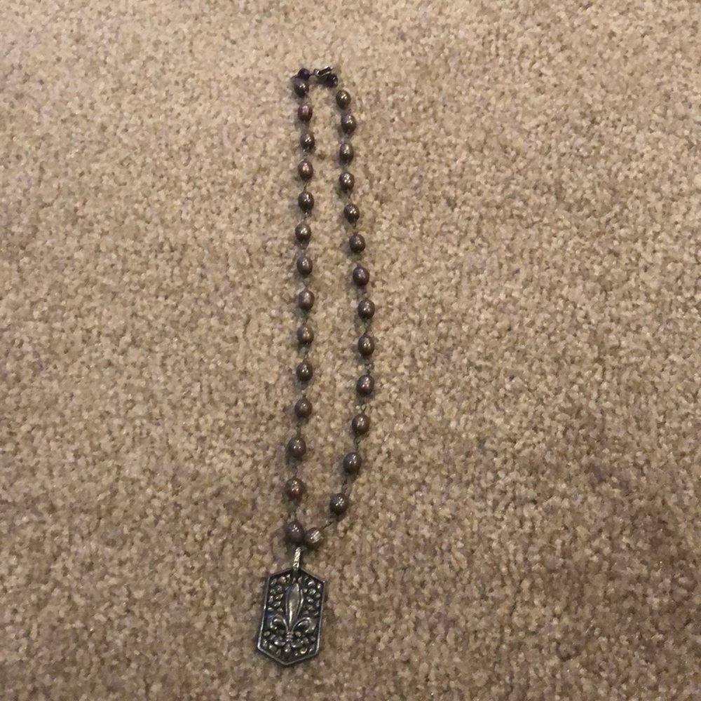 Brown beaded necklace